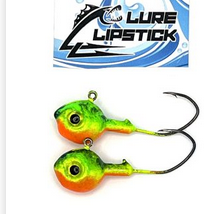 Lure Lipstick Lure Lip Stick Walleye Jigs 2 pk. Fire Tiger 1/2 oz.