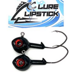 Lure Lipstick Lure Lip Stick Walleye Jigs 2 pk. Black 1/2 oz.