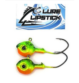 Lure Lipstick Lure Lip Stick Walleye Jigs 2 pk. Fire Tiger 1 oz.