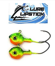 Lure Lipstick Lure Lip Stick Walleye Jigs 2 pk. Fire Tiger 3/4 oz.