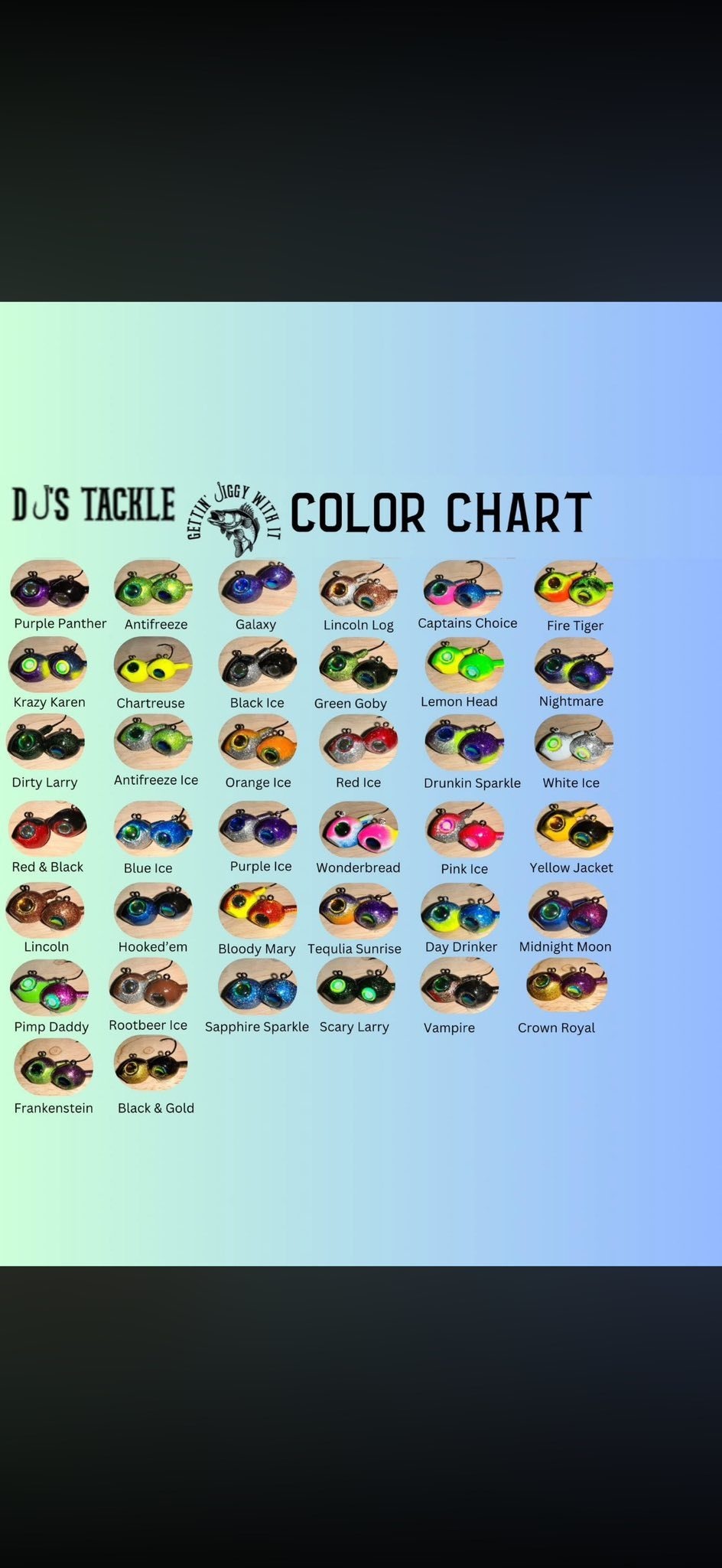 DJ Tackle DJ Minnow Jig Heads FireTiger 1oz. 2PK.