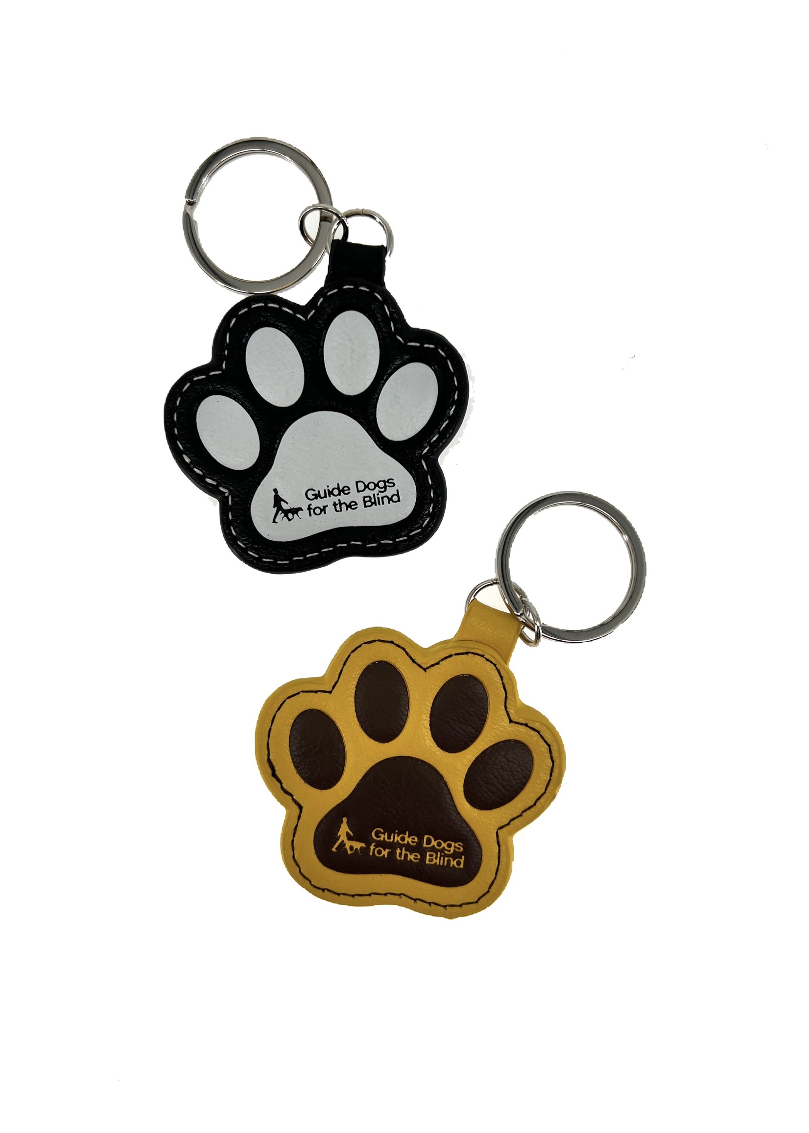 Leather Paw Print Keyring