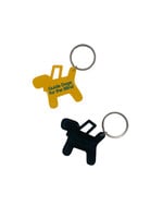 Graphics and More Paw Print Dog Cat White on Black Belt Clip-On Carabiner Leather Fabric Keychain Key Ring, Adult Unisex