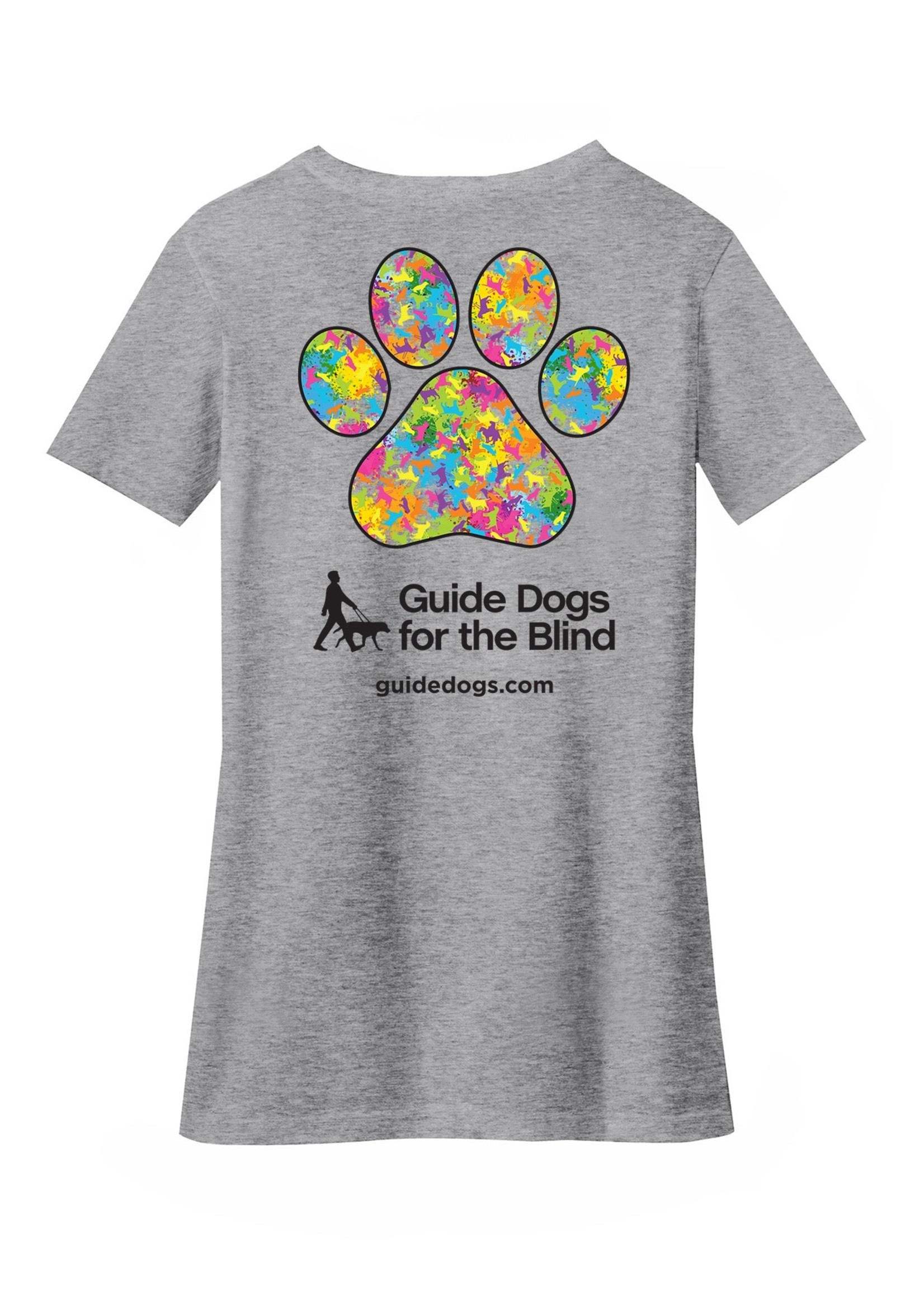 Adult Contoured Paw Print  V NeckTee