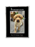 Braille 4x6 Photo Frame Black with Silver trim