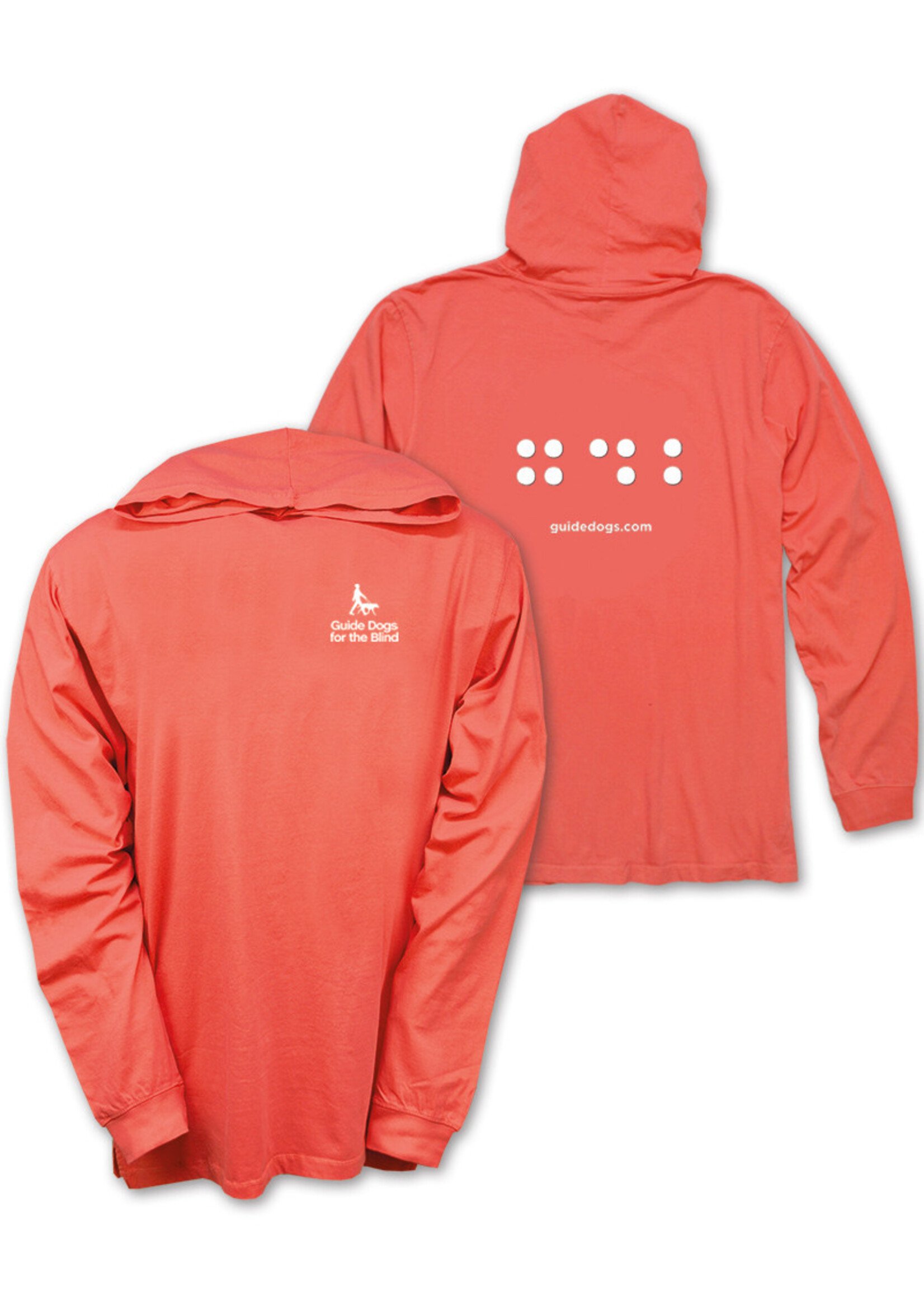 Relaxed LS Hoodie Tee  with Braille