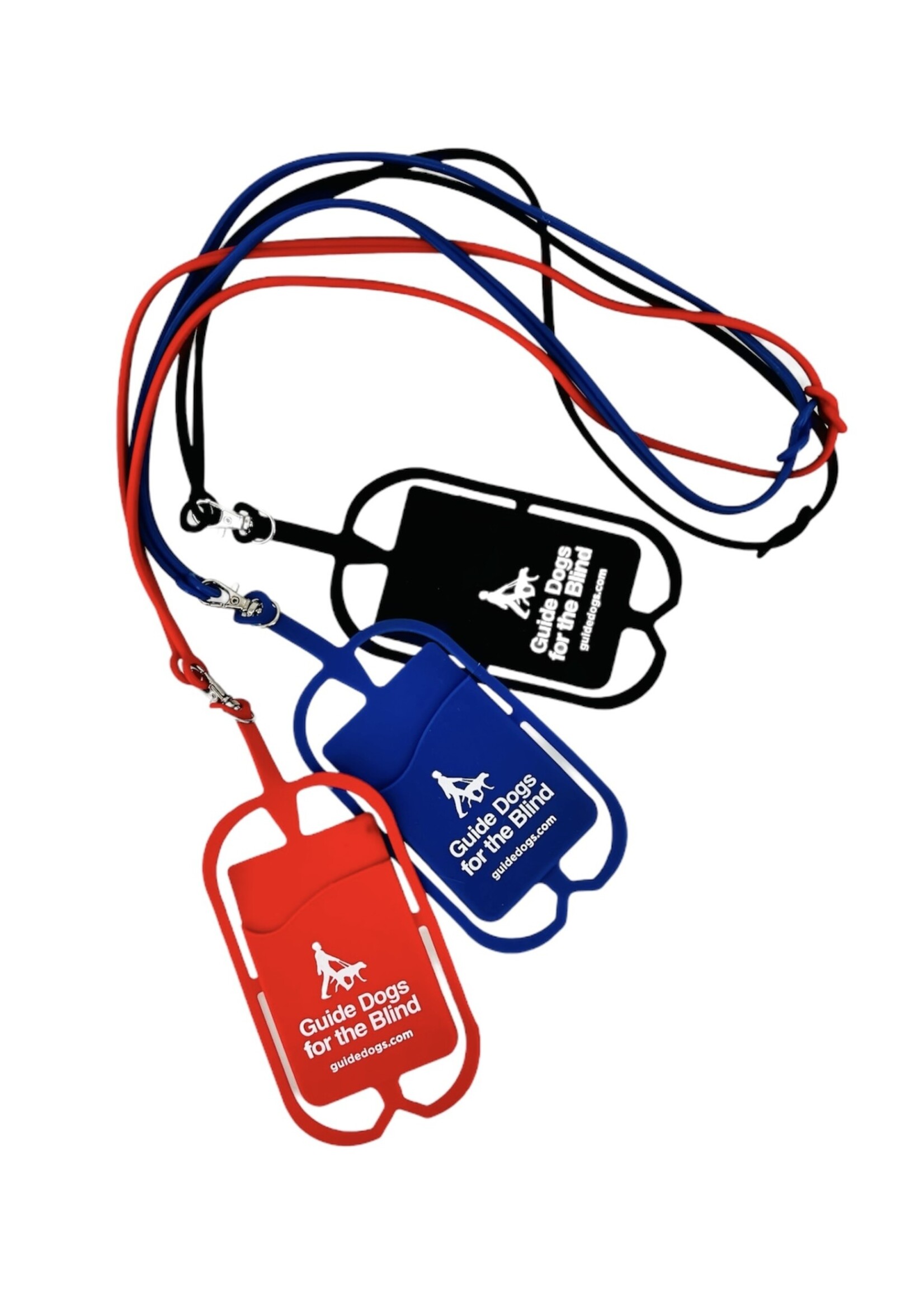 Silicone phone wallet on lanyard