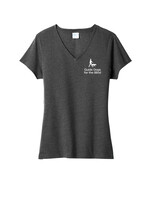 Contoured V Neck Logo Tee
