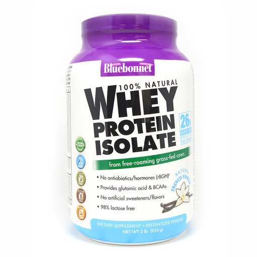 Bluebonnet Whey Protein Isolate Powder Vanilla 2lb