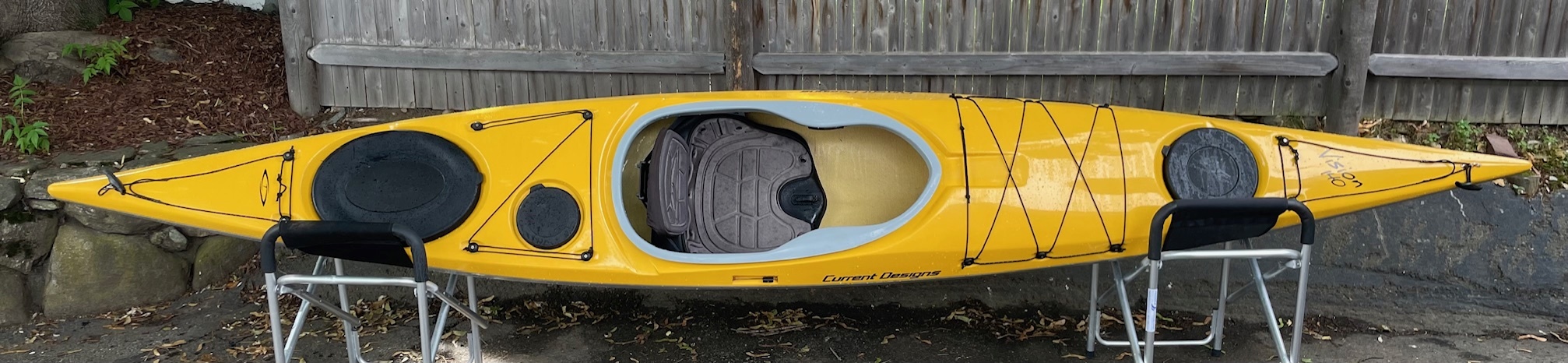 Current Designs Vision 140 w/ skeg Yellow/Gray USED
