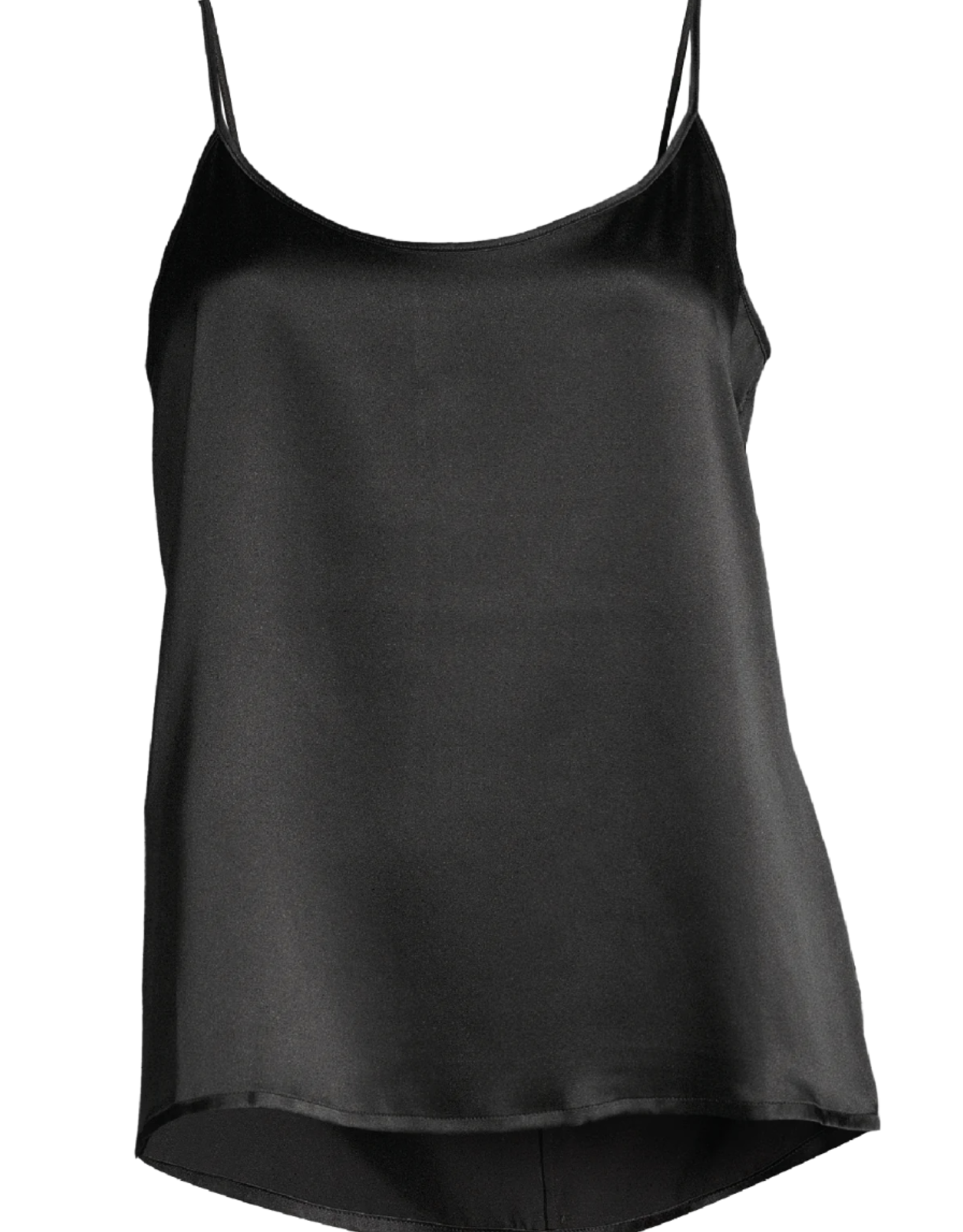 Silky Black Cami with Adjustable Straps - Addition Elle