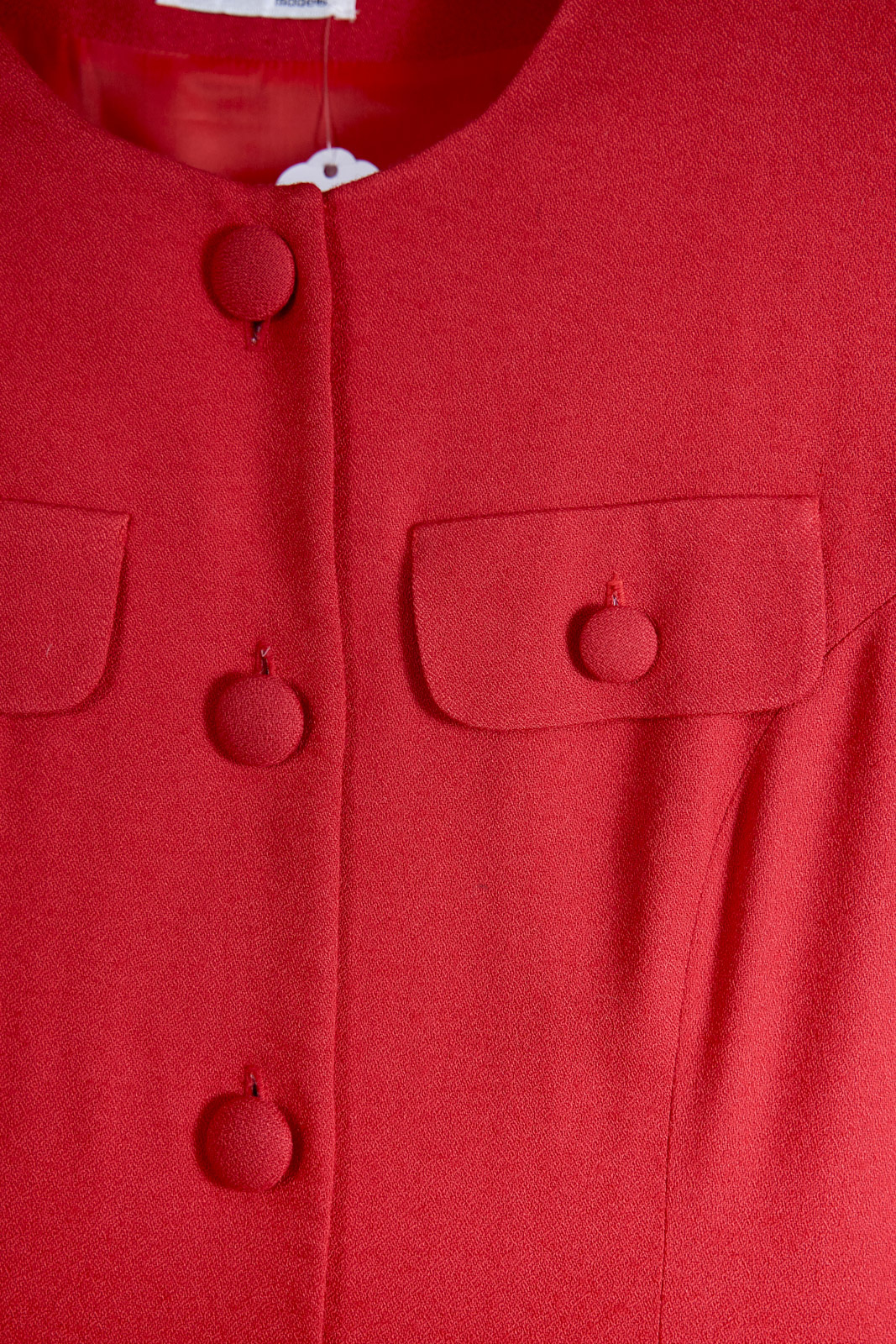 Depeche Red Dress with Buttons