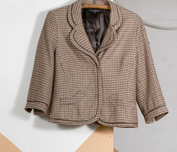 Taupe Blazer with Piped Edging