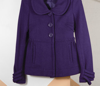 Short Purple Tweed Coat