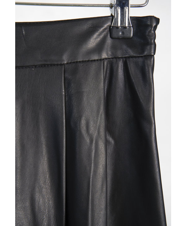 A-Line Vegan Leather Midi Skirt