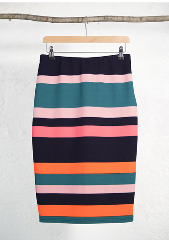 Wide Coloured Stripe Stretch Skirt