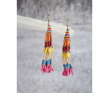 Earrings - colored beads