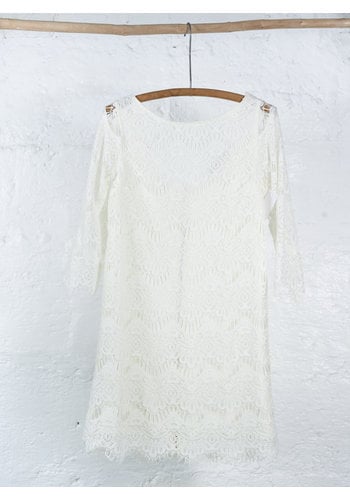 Short ivory lace dress
