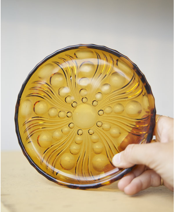 Dessert plate copper glass - 5 availables