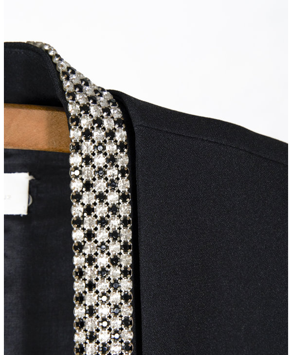 Black blazer with pierrerie  collar