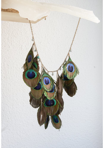 Necklace - Peacock feather