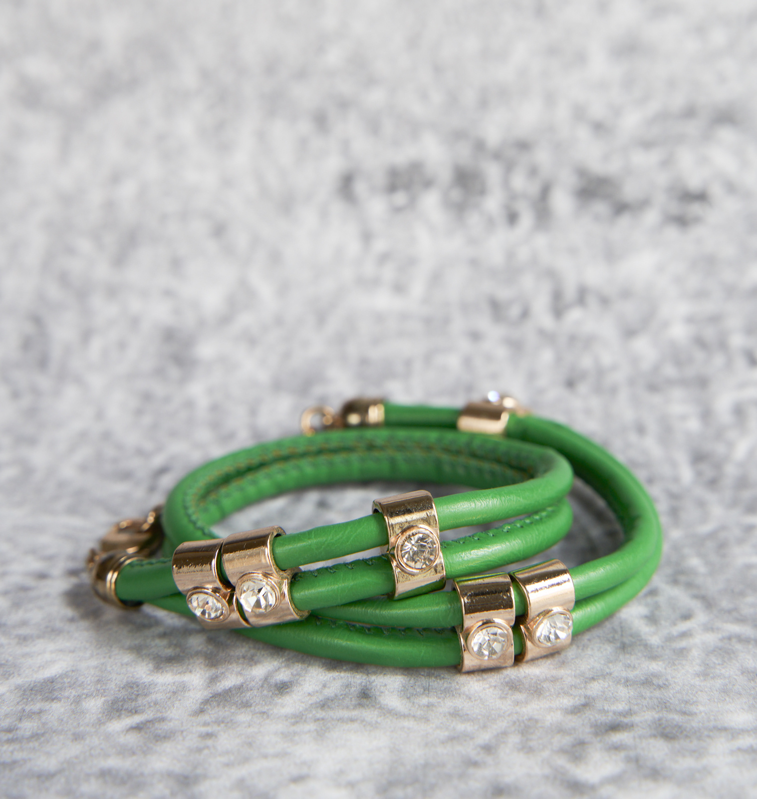 Bracelet cuir vert