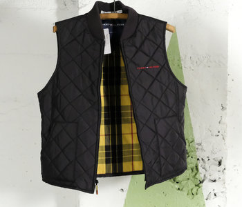 Black Quilted Tommy Vest