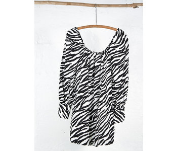 Short zebra dress with long sleeves