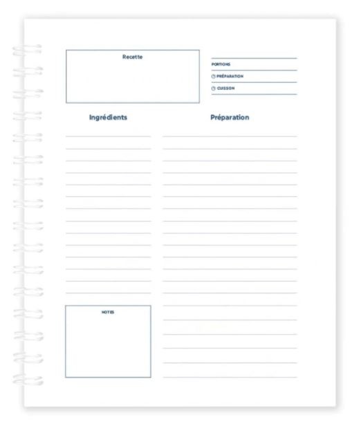 Paperole Cahier RECETTES