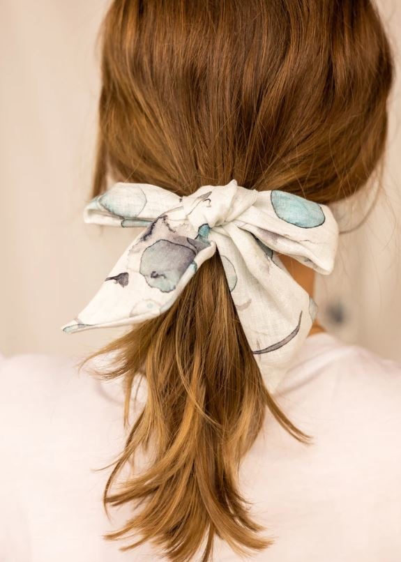 Gibou Printed linen hair bow