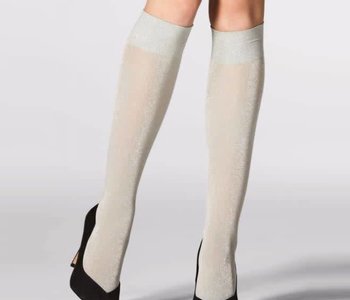 Knee high Lurex socks - Pearl