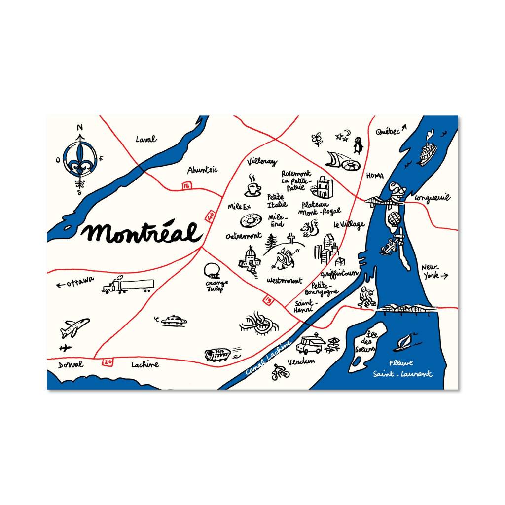 Paperole Paperole Carte Postale Map Montreal