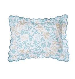 D. Porthault Matisse Coral - Blue - Bedding - Sham - Boudoir