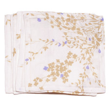 D. Porthault Cocktail Napkins - S/6 - Jete de Fleurs - Taupe