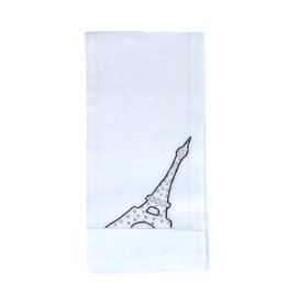 D. Porthault Guest Towel - Eiffel Tower - Black/Silver