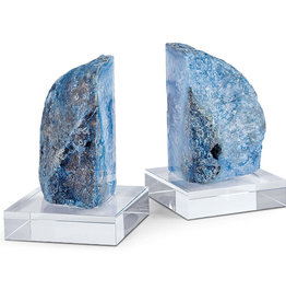 MH Bookends - Teal Geode on Crystal