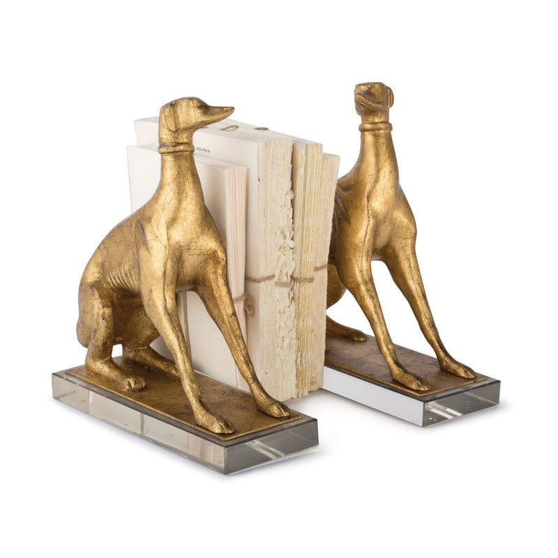 MH Bookends - Norman Dogs - Gold