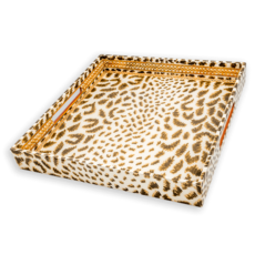 MH Tray - Lacquer - Cheetah - 15x15 -  Natural