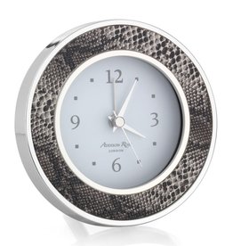 MH Alarm Clock - Round -  Natural Snake - Silver