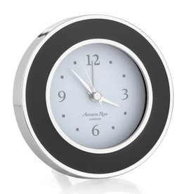 MH Alarm Clock - Round - Enamel & Silver -  Black