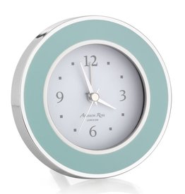 MH Alarm Clock - Round - Enamel & Silver -  Light Blue