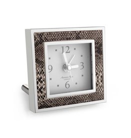 MH Alarm Clock - Square - Natural Snake & Silver