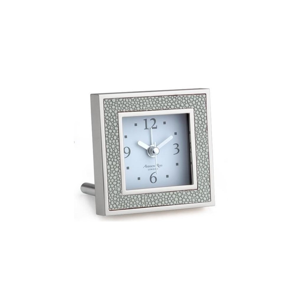 MH Alarm Clock - Square - Shagreen & Silver -  Grey