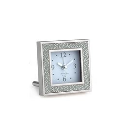 MH Alarm Clock - Square - Shagreen & Silver -  Grey