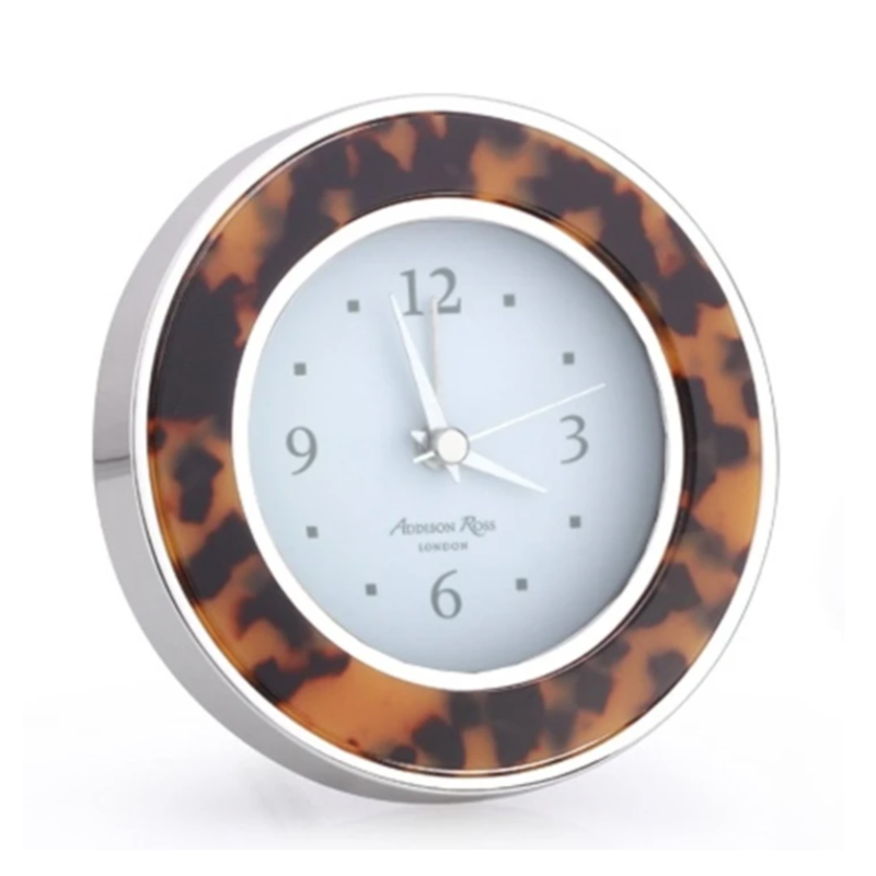 MH Alarm Clock - Round -  Tortoise - Silver