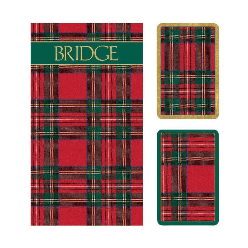 MH Bridge Set - 2 Decks & 2 Score Pads -  Plaid