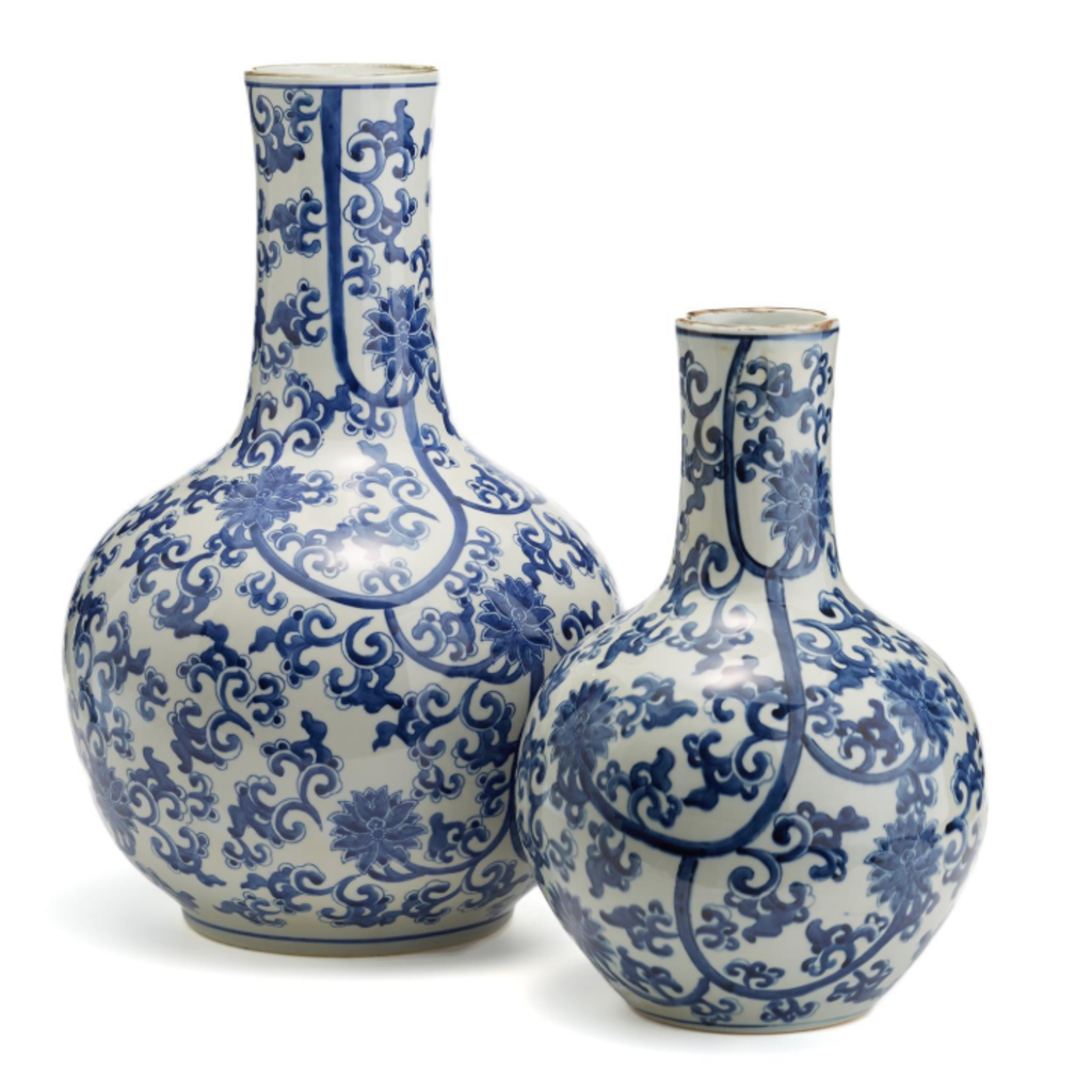 MH Vase - Blue & White Lotus - Large - 21H x 13W