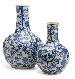 MH Vase - Blue & White Lotus - Large - 21H x 13W