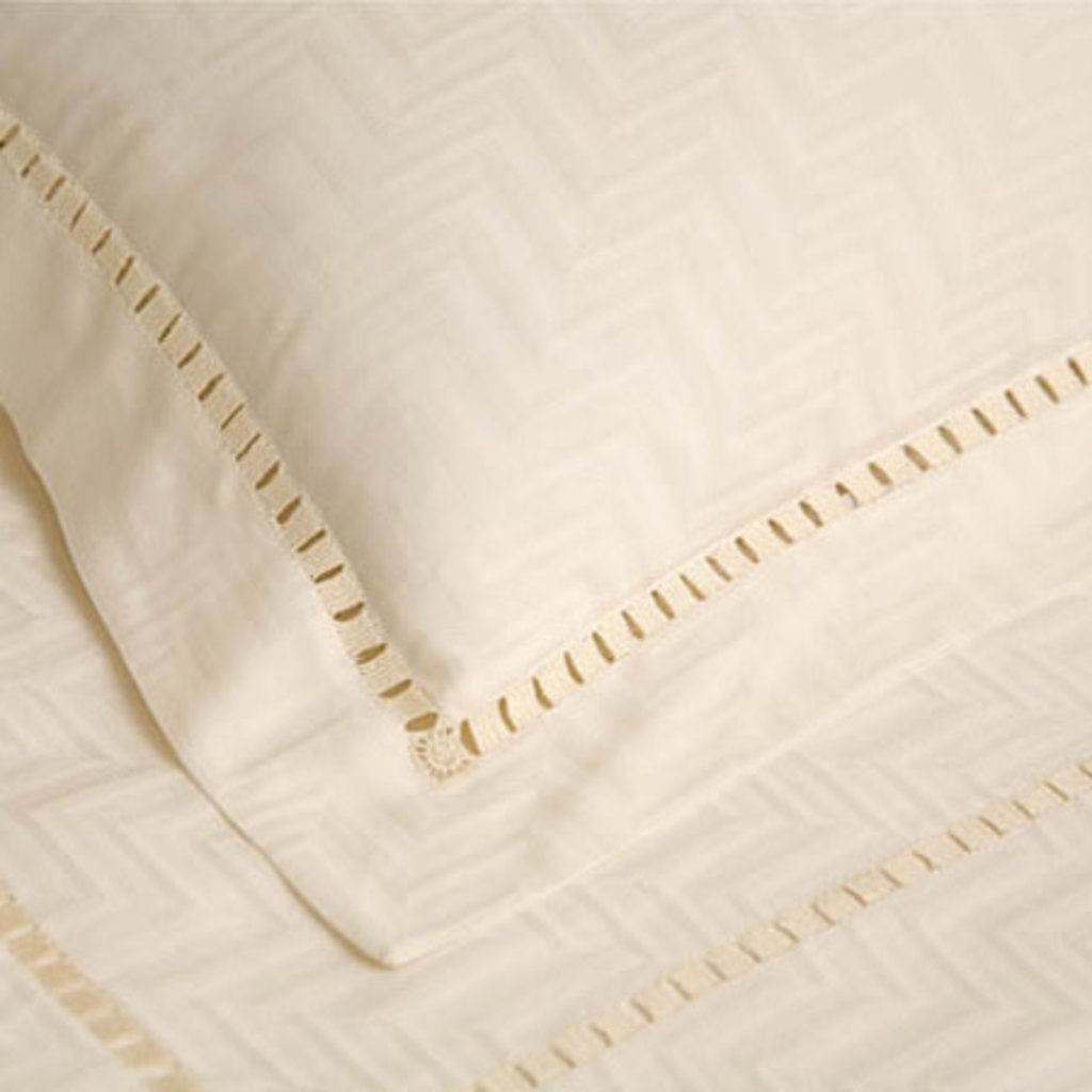 D. Porthault Chevron Damask - Ivory - Bedding -