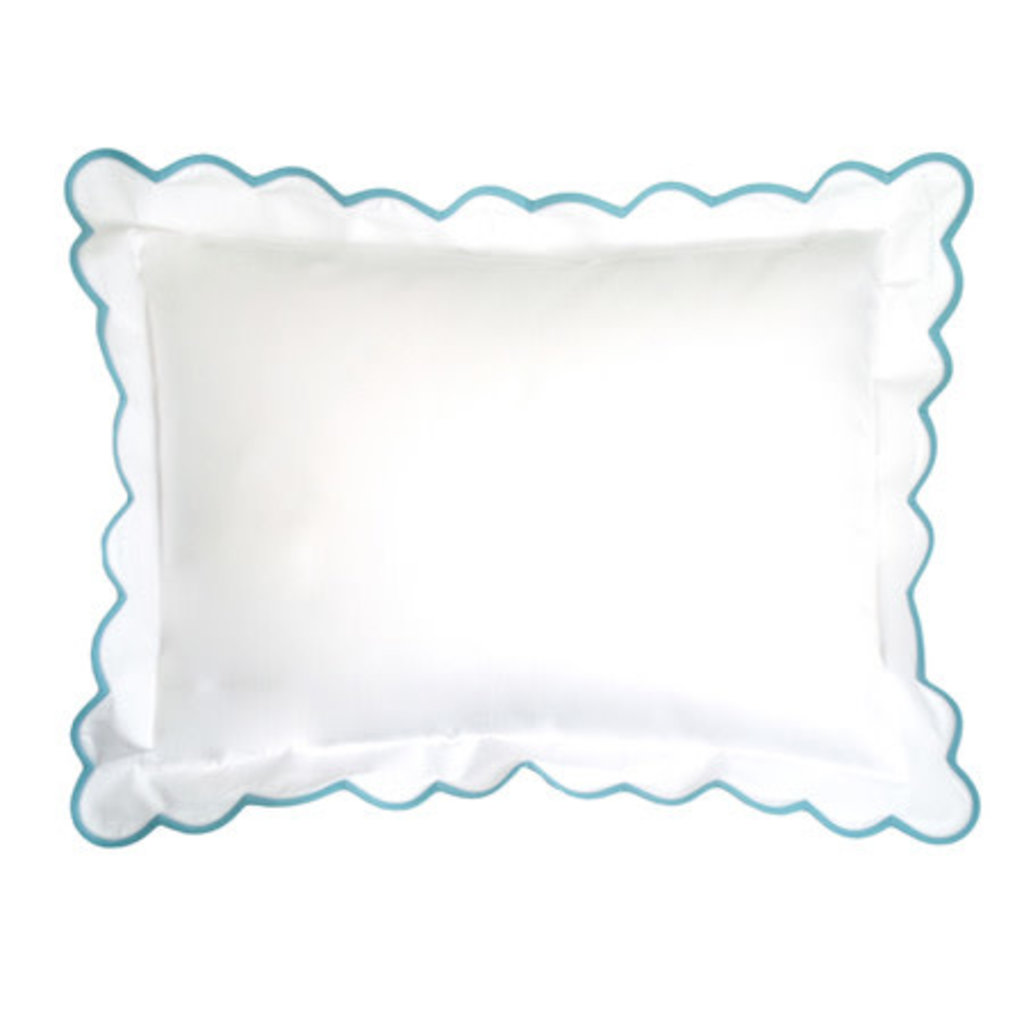 D. Porthault Solid White - Bedding - Percale - Scallop - Boudoir  - Multiple Colors